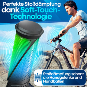 Nextcover Fahrradgriffe mit Soft-Touch-Technologie zur Stoßdämpfung, schonen Handgelenke und Handballen für ein komfortables Fahrerlebnis, ideal für Mountainbikes und Touren.