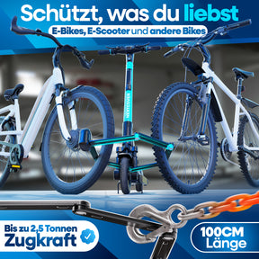 Nextcover Faltschloss (100 cm Länge) zum sicheren Abschließen von E-Bikes, E-Scootern und Fahrrädern, inklusive 3 Schlüsseln für maximalen Diebstahlschutz.