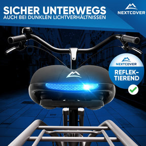 Nextcover Airflow Fahrradsattel mit reflektierendem Element für verbesserte Sichtbarkeit und Sicherheit bei Dunkelheit