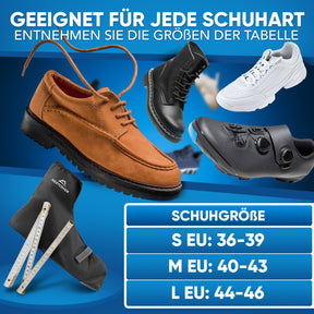 Nextcover wasserdichte Fahrrad-Überschuhe in drei Größen (S EU 36–39, M EU 40–43, L EU 44–46) – geeignet für alle Schuharten, von Sneakern bis Boots.